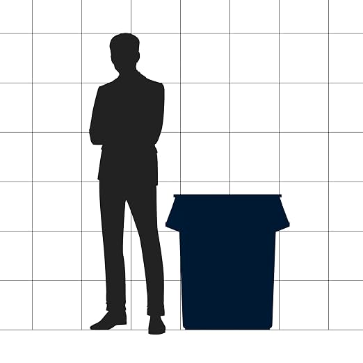 55 Gallon Blue Round Commercial Trash Can - Image 2