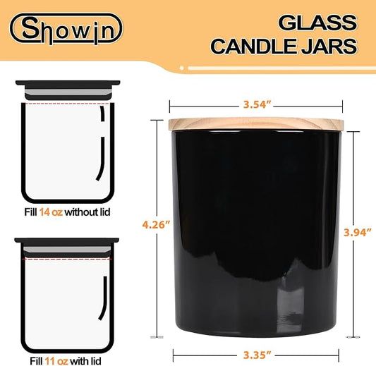 Thick Candle Jars for Making Candles 12 Pcs, 14 OZ Empty Jars - Image 2