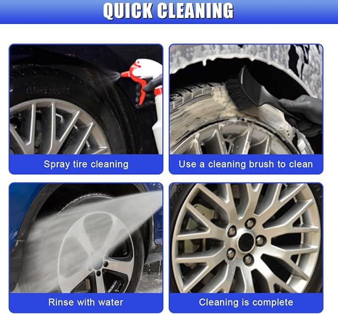 Car Wheel Brush, Stiff Bristle Short Handle Scrub Tire & Wheel Rim Brush - Image 6