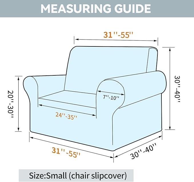 LURKA Stretch Chair Sofa Slipcovers 1 Piece Couch Covers for Sofa Furniture Protector Full Sofa Covers with Elastic Bottom for Kids and Dog (Small, Khaki)