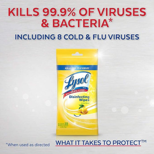 Lysol Disinfecting Wipes To-Go Pack, Lemon Scent - Image 2