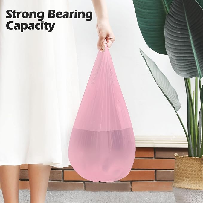 2-4 Gallon Portable Trash Bags, Bedroom Trash Can, Strong Trash Bags(Pink) - Image 7