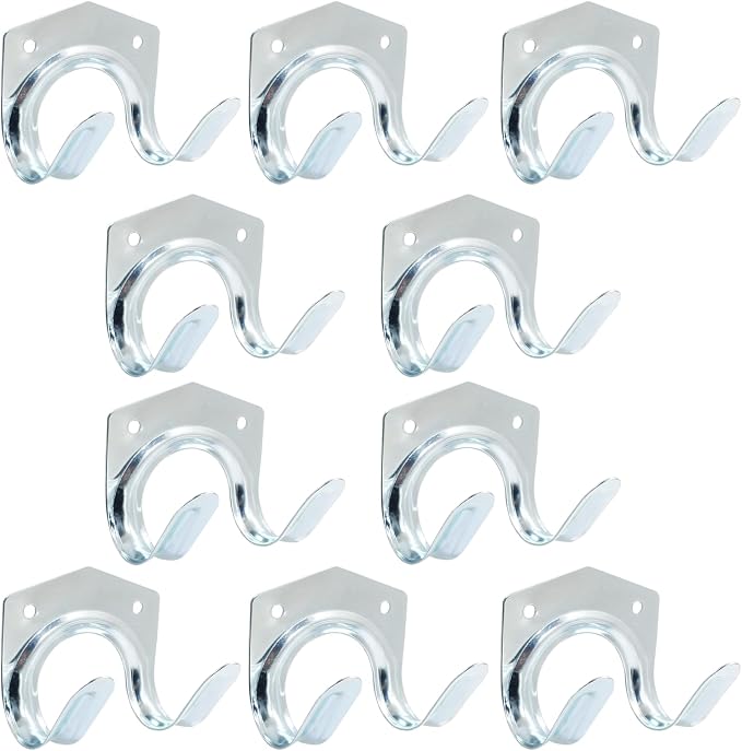 10 Pack Tool Storage Hooks Wall Mounted Double Tool Storage Hangers Mop Broom - Image 5