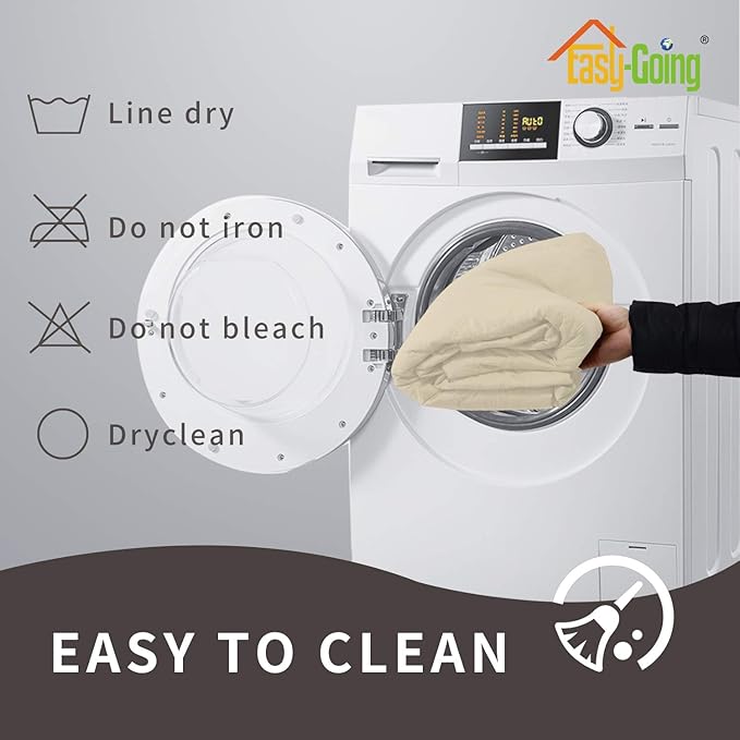 Easy-Going Sofa Slipcover Loveseat Cover Waterproof Couch Cover Washable Sofa Cover for 2 Cushion Couch Non-Slip Fabric Furniture Protector with Pocket for Pets Kids Dog Cat (Loveseat, Ivory)