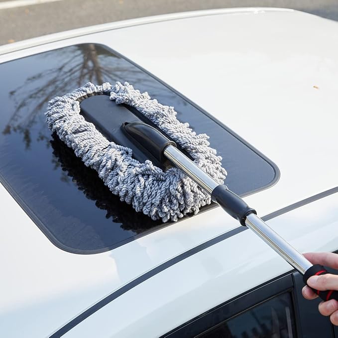 Microfiber Car Duster Exterior Scratch Free, Extendable Handle Interior - Image 8