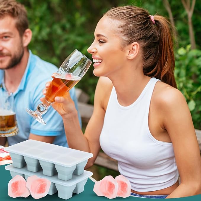 Foldable Ice Cube Trays, 2 Pack Folding Ice Cubes Maker Molds - Image 7