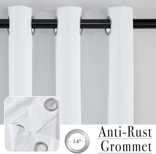 PONY DANCE White 100% Blackout Short Curtains - Image 2