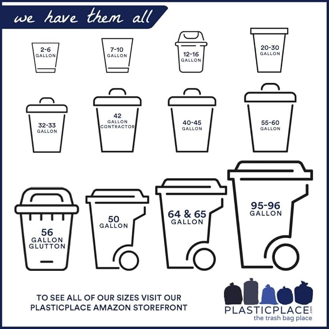 Plasticplace 64-65 Gallon Recycling Trash Bags - Image 7