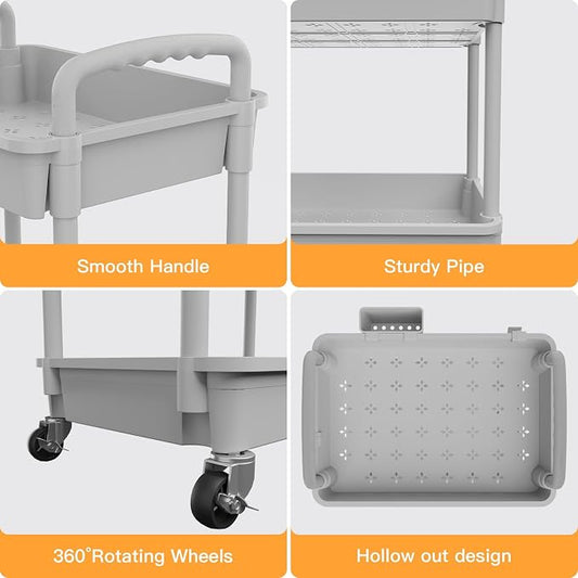 3 Tier Rolling Utility Cart - Image 2