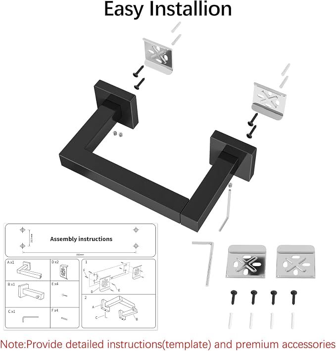 Toilet Paper Holder Matte Black Wall Mounted Post Pivoting Square Tissue - Image 9