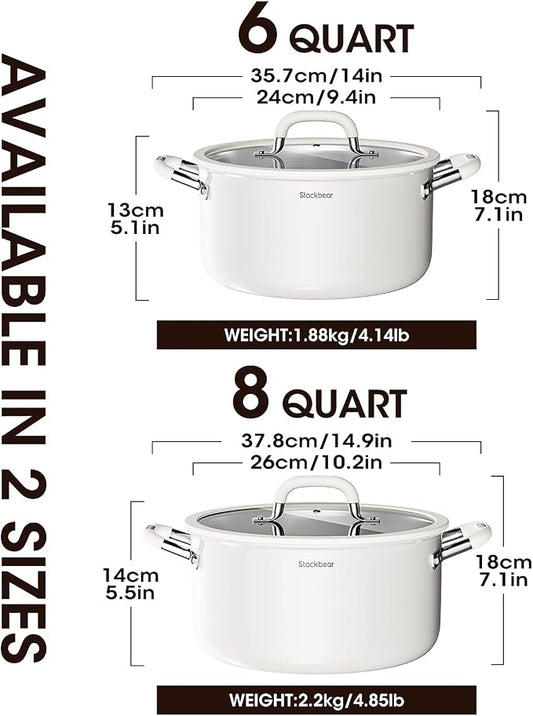 Stockpot 8 Quart, Tri-Ply 18/10 Stainless Steel Stock Pot - Image 2