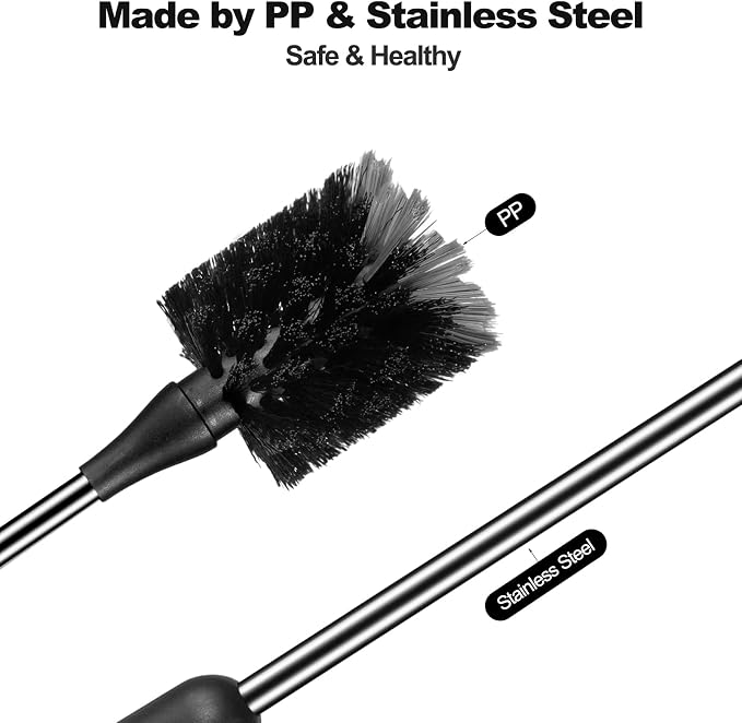 Water Bottle Brush & Straw Cleaner Set, Stainless Steel Long Handle Baby Bottle - Image 7