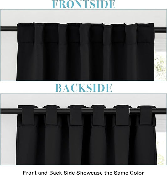 RYB HOME Blackout Curtains for Living Room, Back Tab & Rod Pocket Top - Image 2
