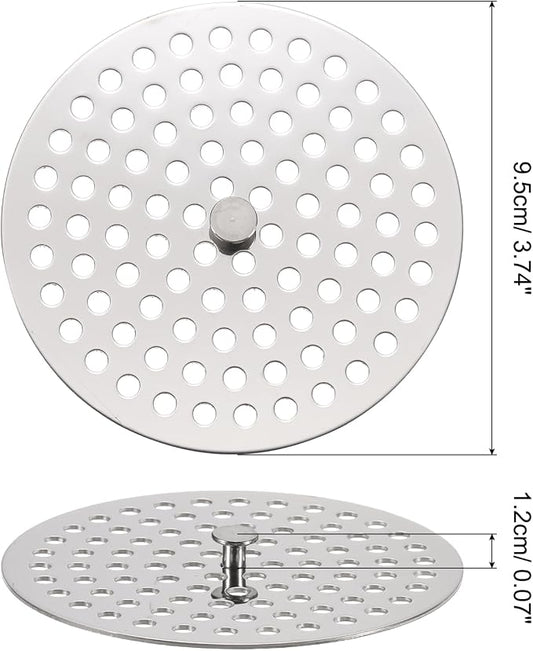 uxcell Shower Drain Hair Catcher, 3.7 inch Stainless Steel Round Floor Drain - Image 2