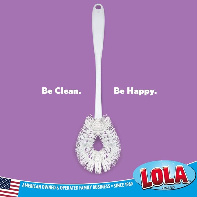 LOLA Toilet Bowl Brush w/Curved Head, 4 Pack, Coated Wire, Durable Poly Bristles - Image 5