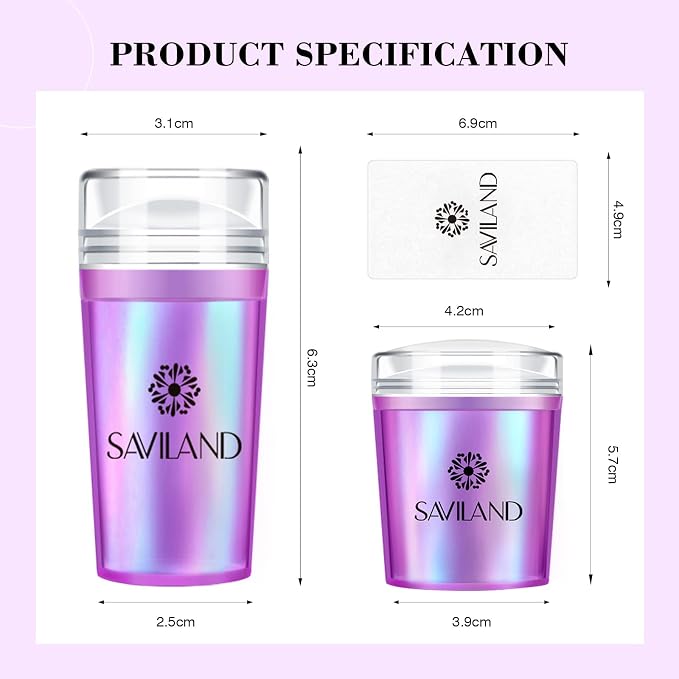 Saviland French Tip Nail Stamp: 5PCS Purple Radium Jelly Stamper Nail Art - Image 7