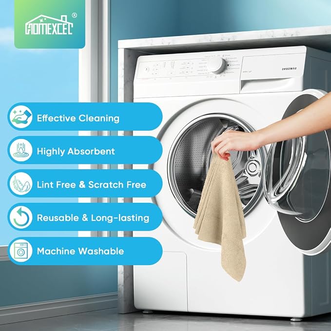 HOMEXCEL Brown Microfiber Cleaning Cloths, 20 Pack Cleaning Rags - Image 7