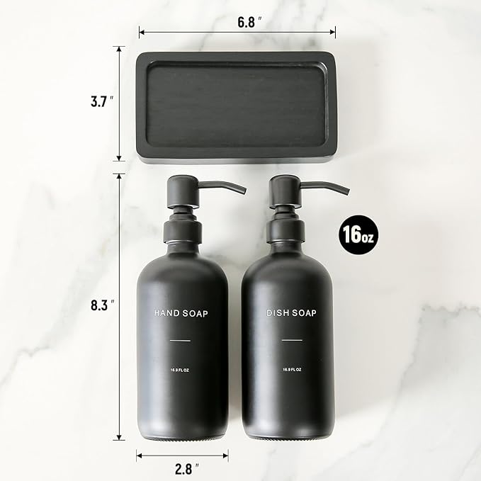 Matte Black Soap Dispenser Set, Kitchen Soap Dispenser Set - Image 7