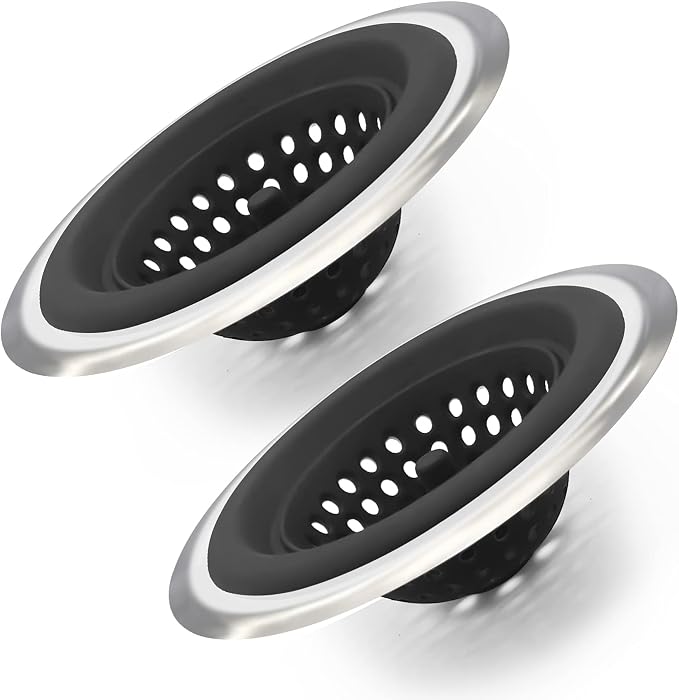 Mi hogar Sink Drain Strainer 2 Pack, 4.5” Wide Rim Silicone Kitchen Sink - Image 8
