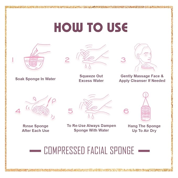 60-Count Compressed Facial Sponges | Makeup Remover Sponge | 100% Natural - Image 7