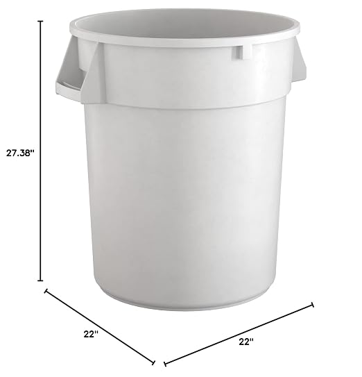 32 Gallon White Round Commercial Trash Can - Image 5