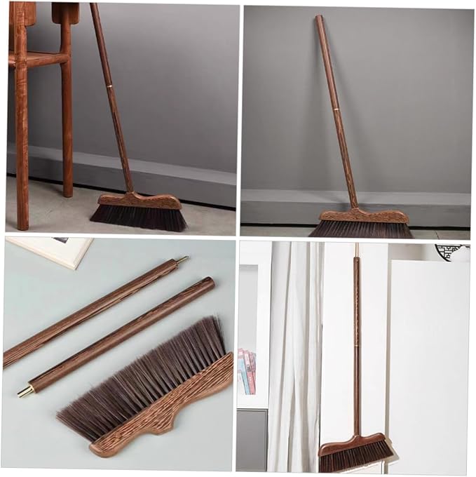 Wooden Outdoor Broom with Soft Bristles Long Handle Garden Scrub Broom - Image 9