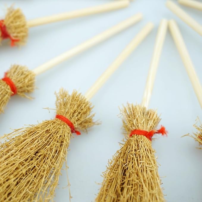 15 PCS Mini Straw Brooms Artificial Miniature Craft Witch Broom - Image 6