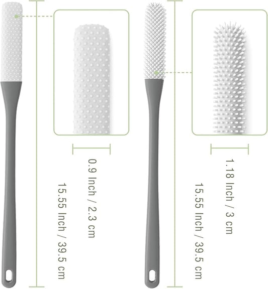 2-Pack Toe Cleaning Brush with Long Handle – Foot Scrubber & Exfoliating - Image 2
