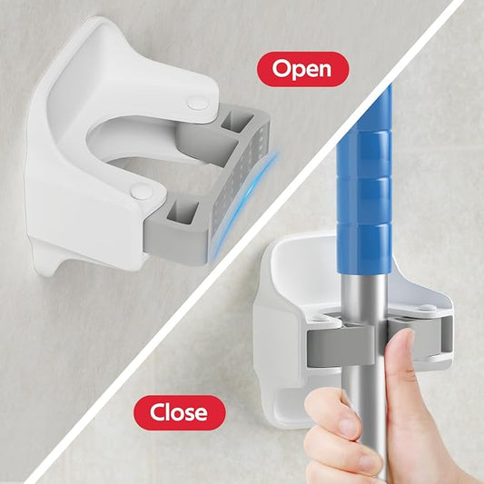 reliahom 10 Pack Broom Holder Wall Mount Mop Grippers No Drilling Self Adhesive - Image 2