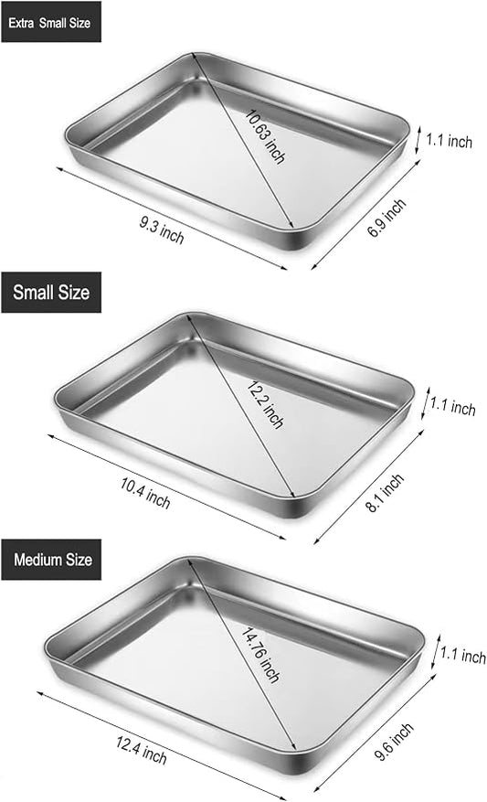 Little Serving Trays Stainless Steel 304 in Bulk Small Cookie Baking Sheet Pans - Image 2