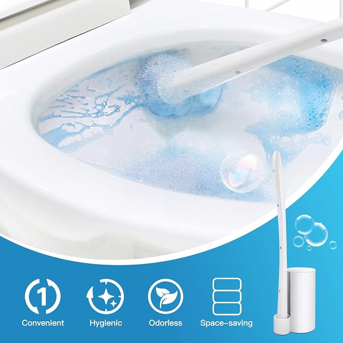 Disposable Toilet Brush Holder Set Toilet Wand Toilet Cleaner Scrubber - Image 8