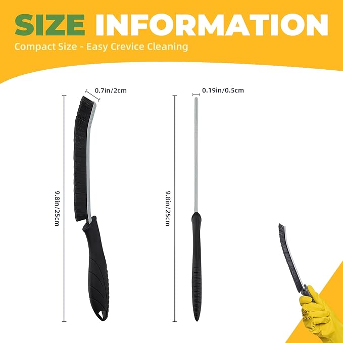 Cleaning Brush - 3 Pcs Hard Bristle Crevice Cleaning Brush, Grout Brush - Image 8