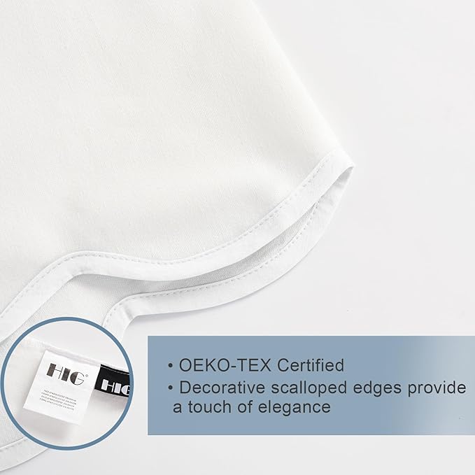 HIG Off-White Chic Twin XL Bed Skirt - Easy Fit Scallop Edge Pleated Bedskirts, 14 Inch Drop Anti-Slip Dust Ruffle, Thick Fabric for Enhanced Privacy, Pre-Washed for Long-Lasting Use(N60022)
