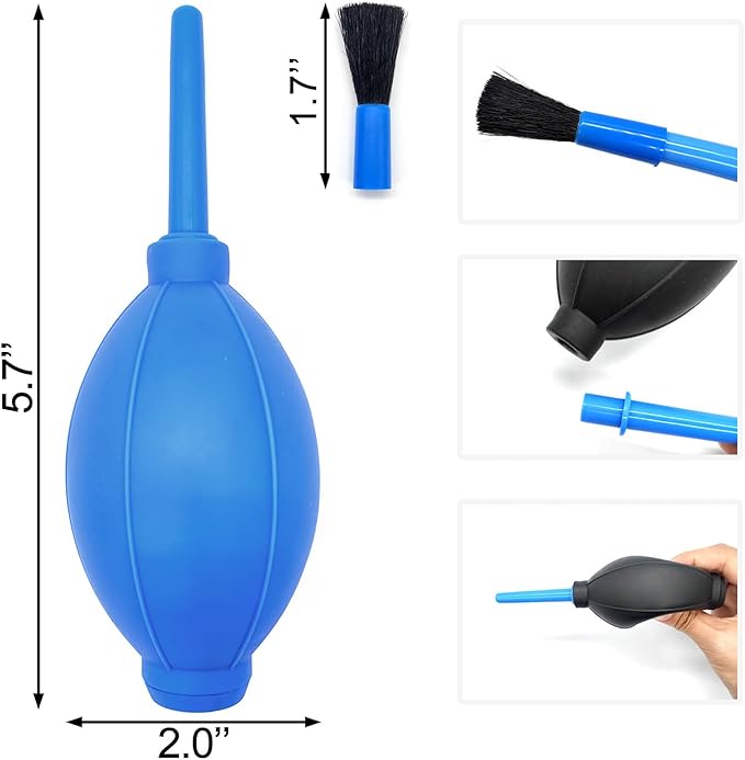 Medsuo 2pcs Air Blower with Soft Brush Manual Rubber Bulb Air Pump Dust Blower - Image 6