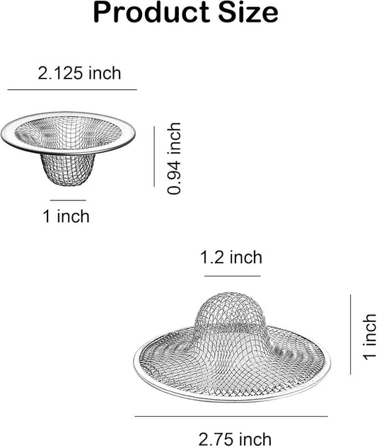 25PCS Bathroom Mesh Sink Drain Strainer, 2.75" & 2.125'' Stainless Steel Slop - Image 2