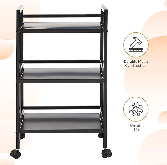 Amazon Basics 3-Tier Metal Rolling Cart - Image 2