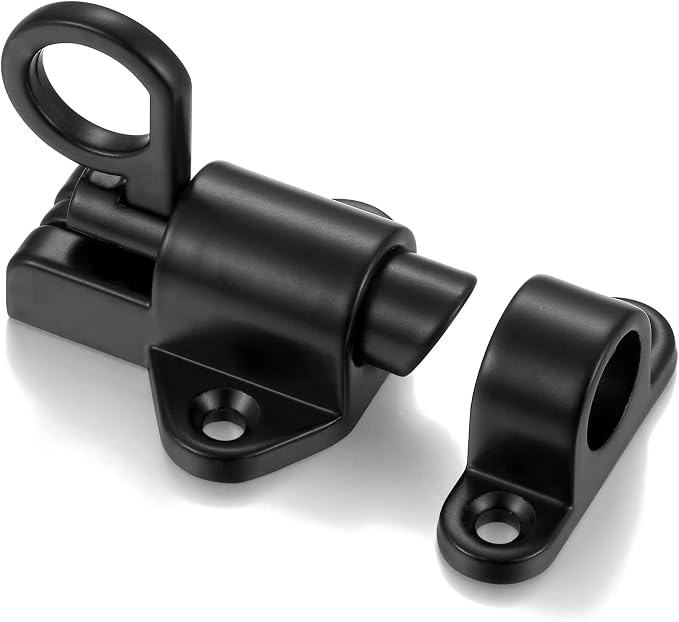 4 Packs Self-Closing Latches,Black Spring Door Lock,Resilient Bolt Latch - Image 8