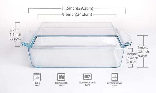 Rectangular Tempered Glass Casserole Dish, Tempered Glass Baking Dish - Image 2