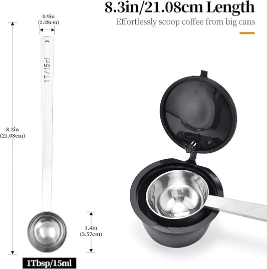 Long Handle Coffee Scoop: 8.3 Inch 18/8 Stainless Steel 1 Tablespoon Metal - Image 2