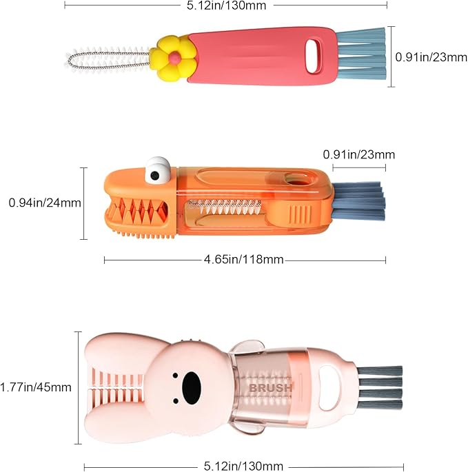 4 in 1 Cup Lid Cleaning Brush, 3 in 1 Bottle Brush, Cup Crevice Cleaning Tools - Image 7
