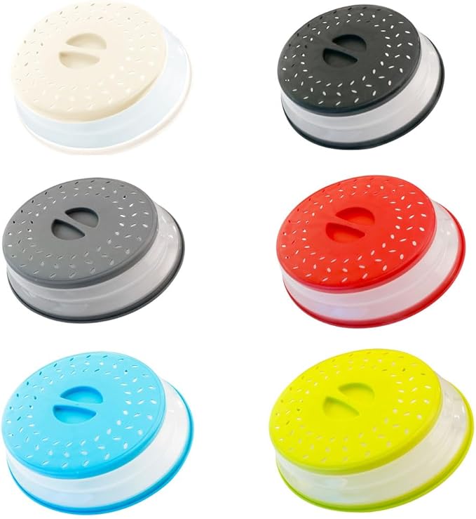Collapsible Microwave Splatter Cover, 10.5 Inch, Dishwasher-safe, Microwave Plate Cover With Steam Vent,BPA-Free Silicone & Plastic (Blackish green)