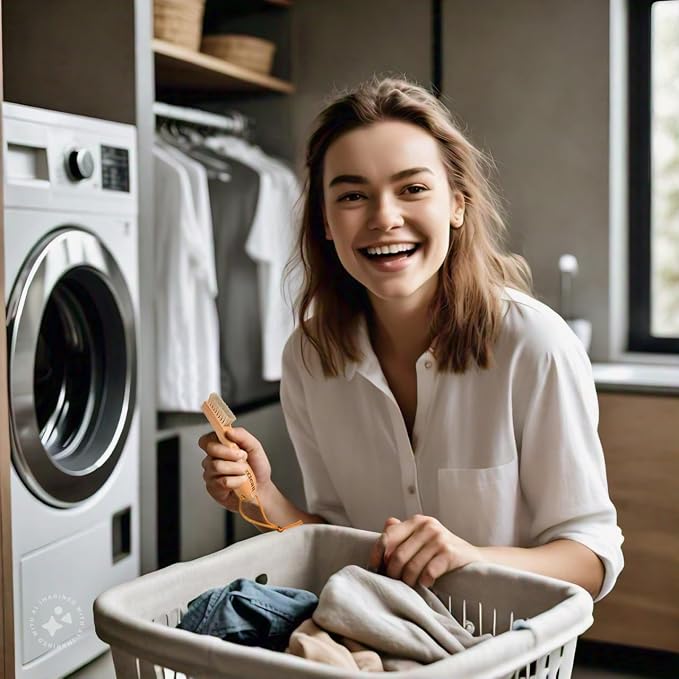 Natural Boar Bristle Laundry Brush, Scrubbing Tough Stains - Image 7