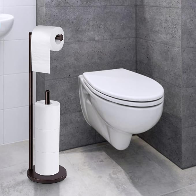 Toilet Paper Holder Stand, Toilet Paper Holder Free Standing, Bronze Toilet - Image 7