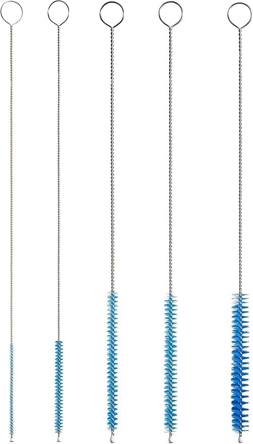 10" Tube Cleaning Brush Set, 5 Pack Small, Extra Long Nylon Straw Brushes - Image 7