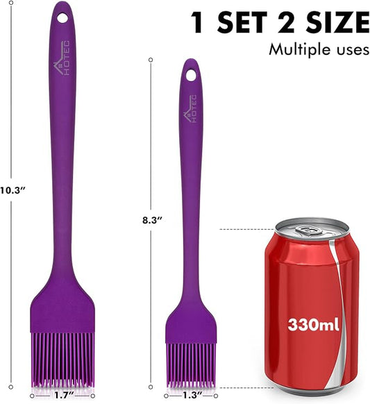 HOTEC Basting Brushes Silicone Heat Resistant Pastry Brushes Spread Oil Butter - Image 2