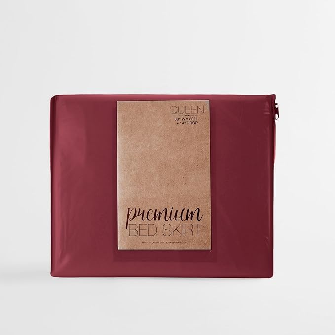 Linen Market Bed Skirt - Ultra Soft Microfiber - Easy Fit with 14 Inch Tailored Drop - Hotel Quality, Shrinkage & Fade Resistant - Bed Cover - Twin XL Bed Skirts - Bedroom Décor - (Twin XL, Burgundy)