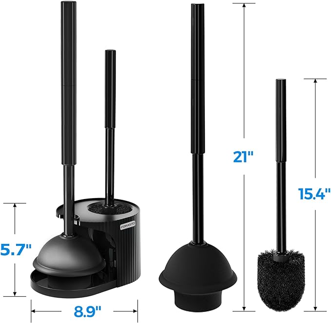 2Pack 2 in 1 Toilet Brush and Plunger Set, Toilet Bowl Brush Plunger Set - Image 7