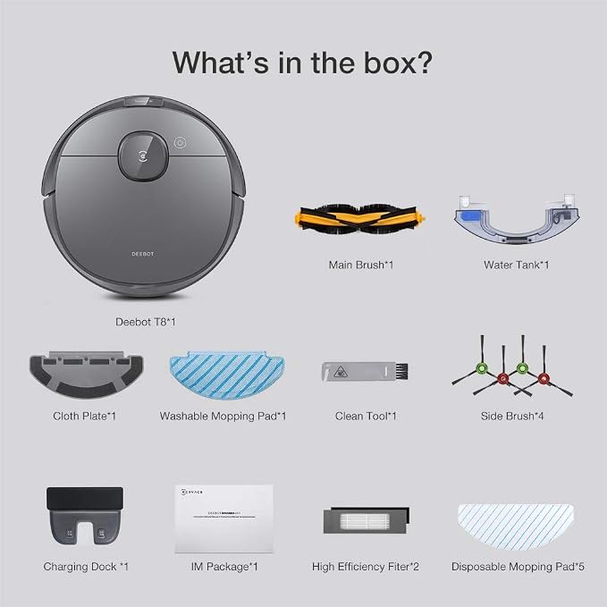 Ecovacs Deebot T8 Robot Vacuum and Mop Cleaner, Precise Laser Navigation - Image 7