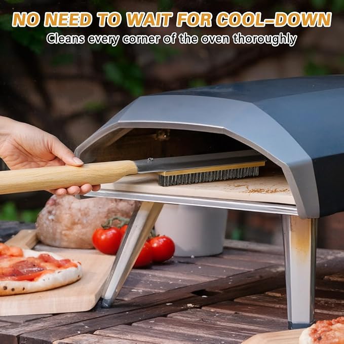 Pizza Oven Brush, BBQ Grill Cleaning Brush Non Scratch Heat Proof Stainless - Image 8