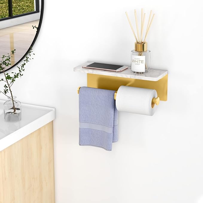 Brushed Gold Toilet Paper Holder - Image 8